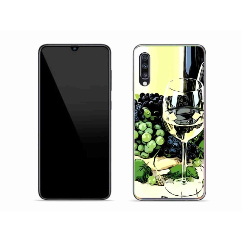 Gelový kryt mmCase na mobil Samsung Galaxy A70 - sklenka vína