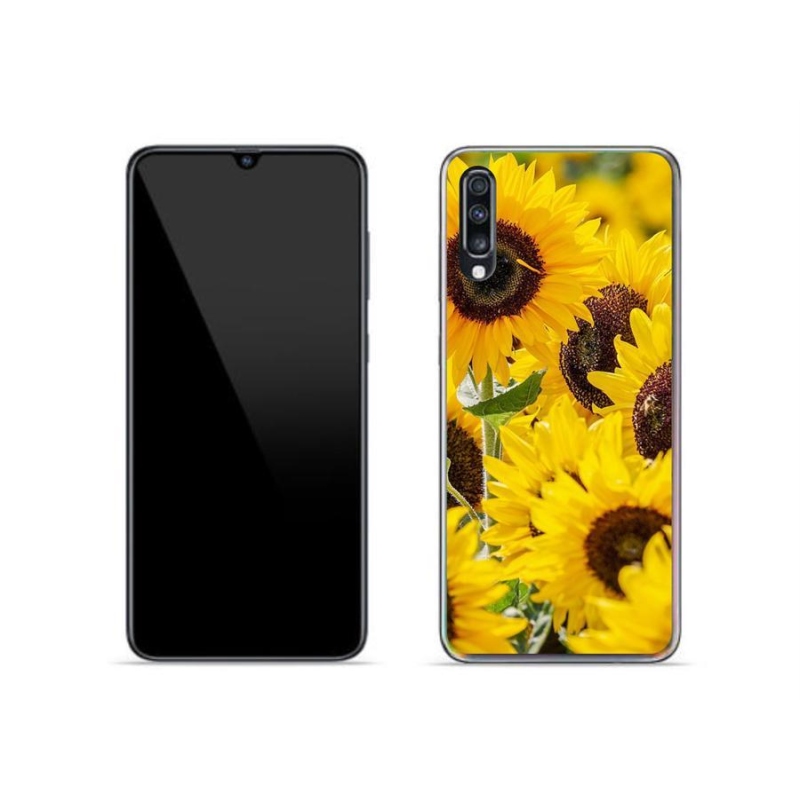 Gelový kryt mmCase na mobil Samsung Galaxy A70 - slunečnice