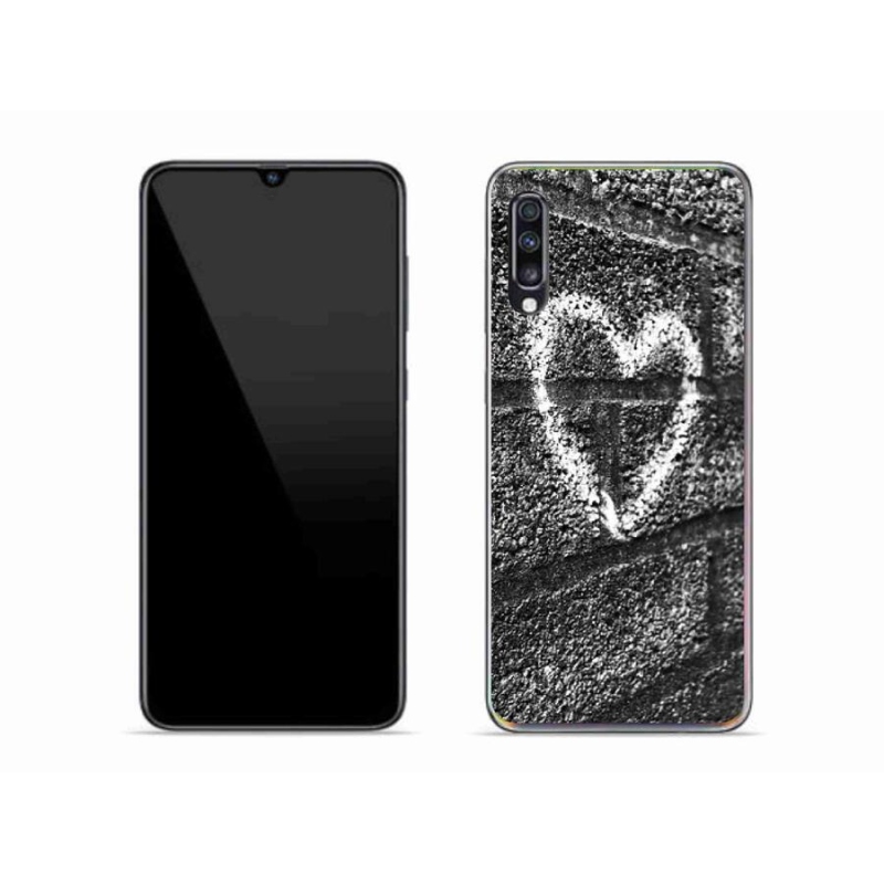 Gelový kryt mmCase na mobil Samsung Galaxy A70 - srdce na zdi