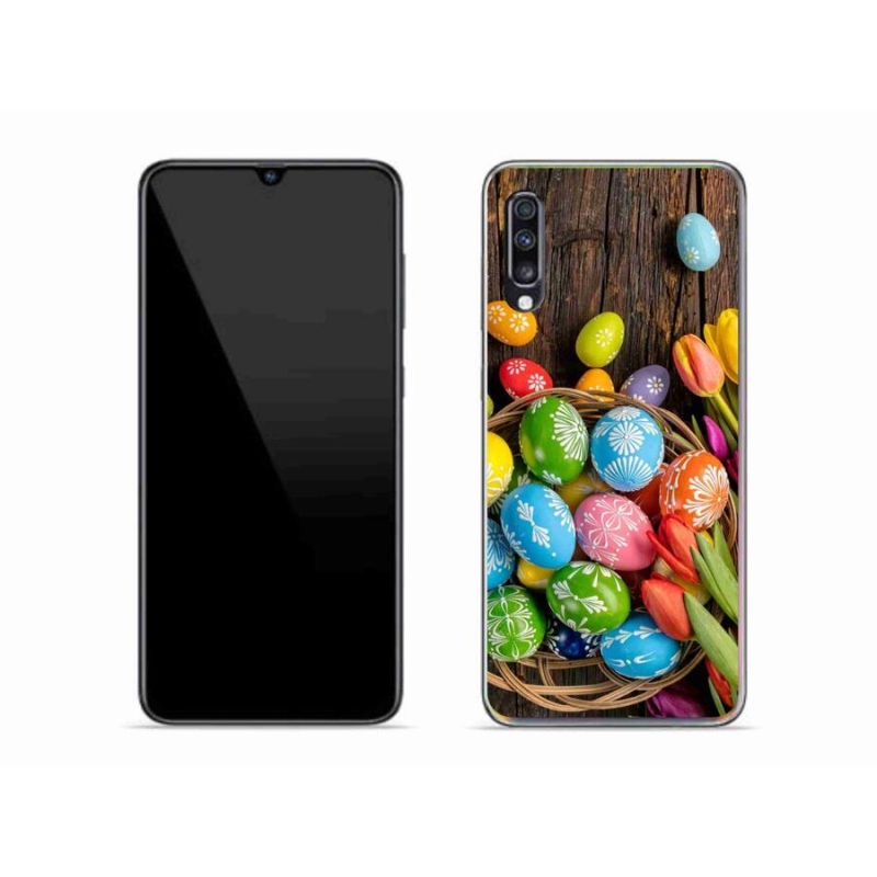 Gelový kryt mmCase na mobil Samsung Galaxy A70 - velikonoční vajíčka