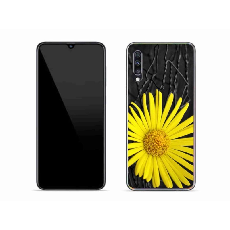 Gelový kryt mmCase na mobil Samsung Galaxy A70 - žlutá květina