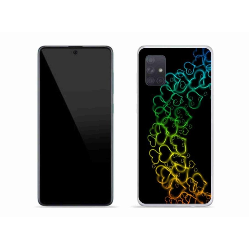 Gelový kryt mmCase na mobil Samsung Galaxy A71 - barevná srdíčka