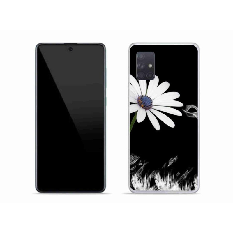 Gelový kryt mmCase na mobil Samsung Galaxy A71 - bílá květina