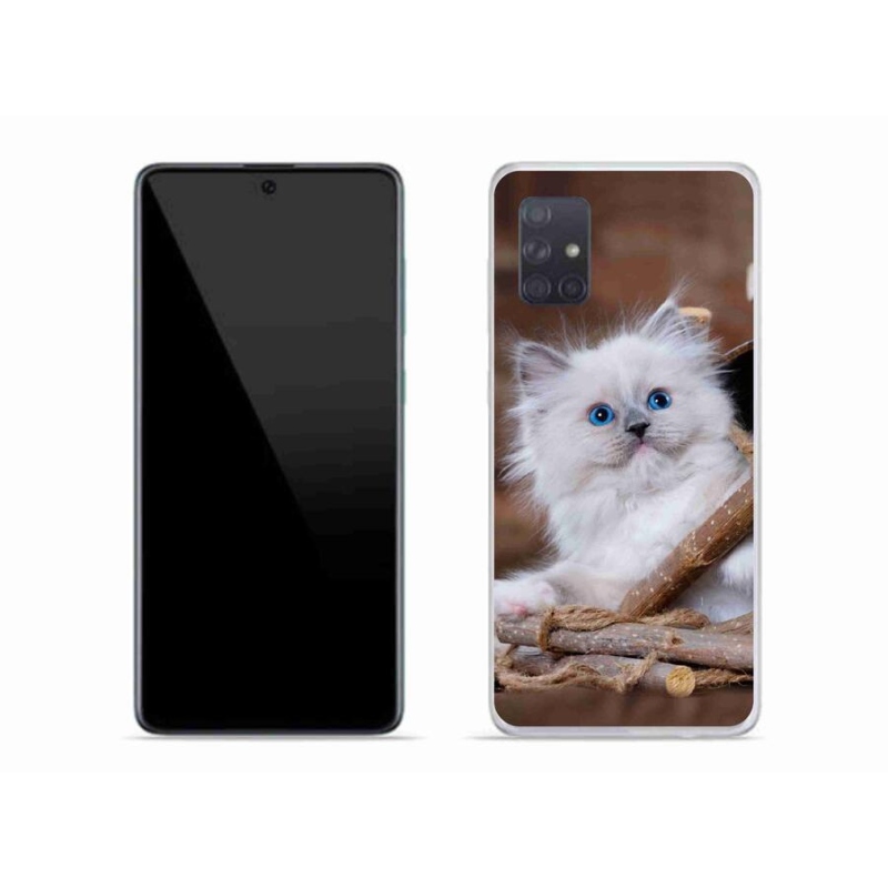 Gelový kryt mmCase na mobil Samsung Galaxy A71 - bílé kotě