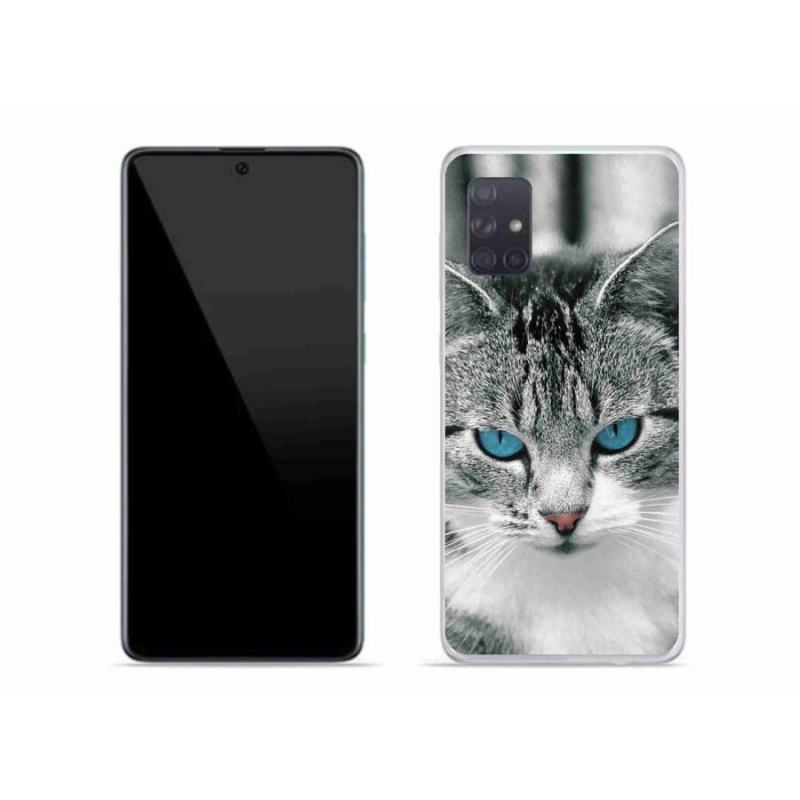 Gelový kryt mmCase na mobil Samsung Galaxy A71 - kočičí pohled 1