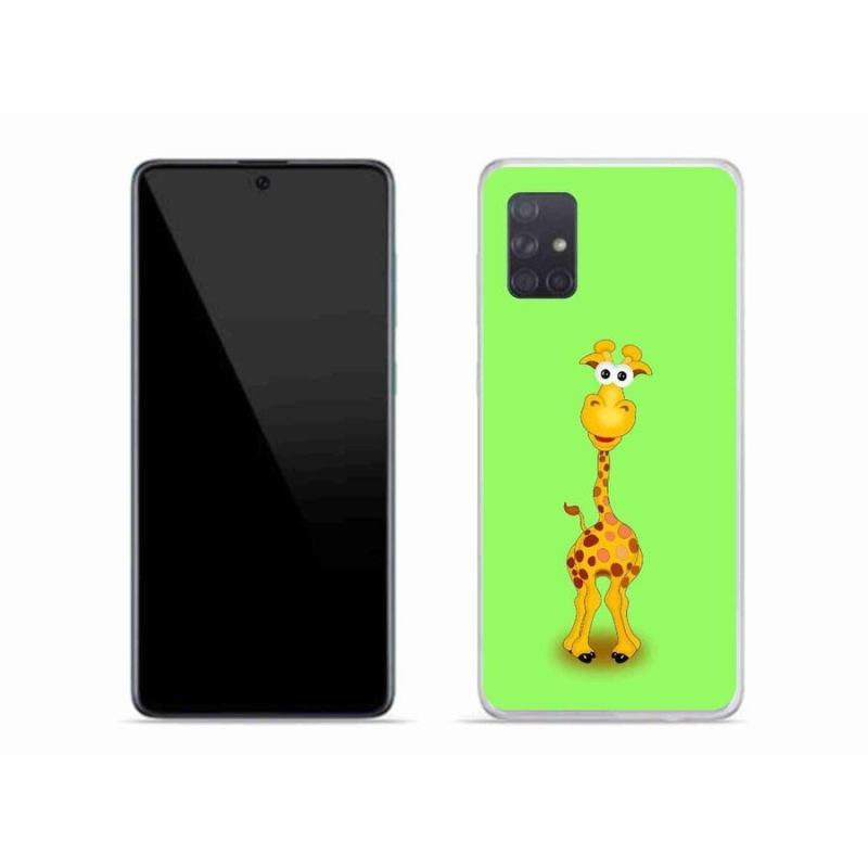 Gelový kryt mmCase na mobil Samsung Galaxy A71 - kreslená žirafa