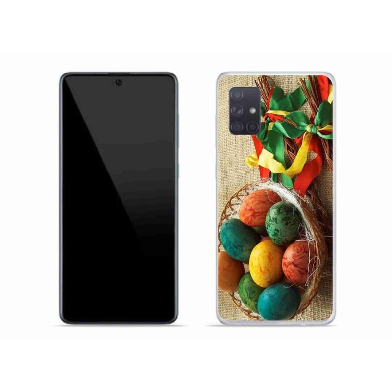 Gelový kryt mmCase na mobil Samsung Galaxy A71 - pomlázky a vajíčka