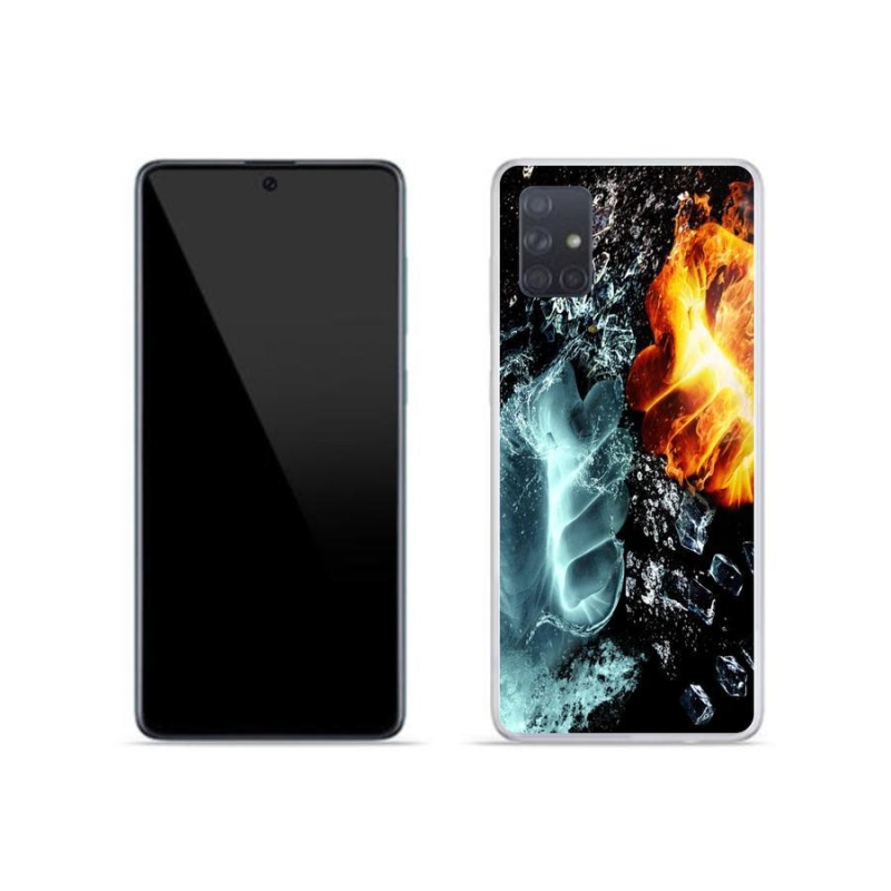 Gelový kryt mmCase na mobil Samsung Galaxy A71 - voda a oheň
