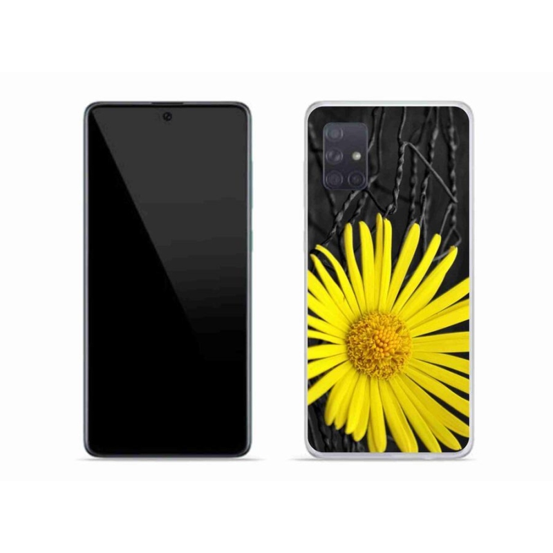 Gelový kryt mmCase na mobil Samsung Galaxy A71 - žlutá květina