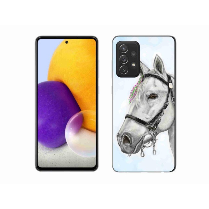 Gelový kryt mmCase na mobil Samsung Galaxy A72/A72 5G - bílý kůň 1