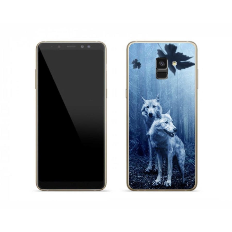 Gelový kryt mmCase na mobil Samsung Galaxy A8 (2018) - vlci v lese