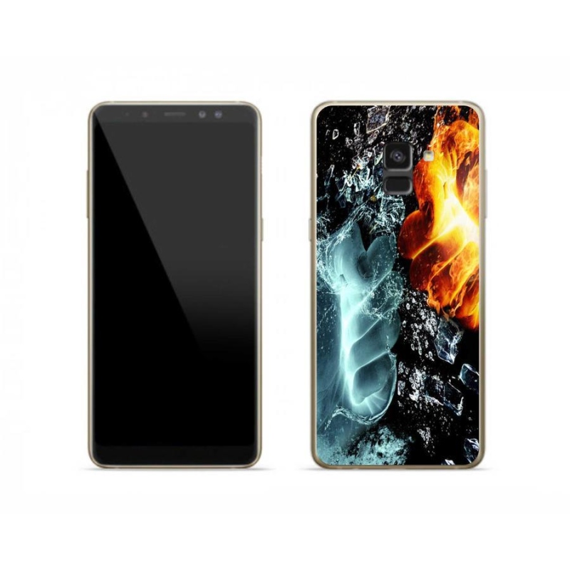 Gelový kryt mmCase na mobil Samsung Galaxy A8 (2018) - voda a oheň