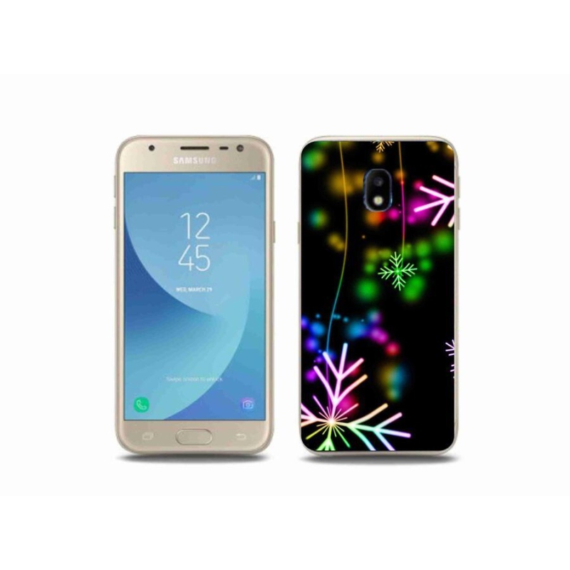Gelový kryt mmCase na mobil Samsung Galaxy J3 (2017) - barevné vločky