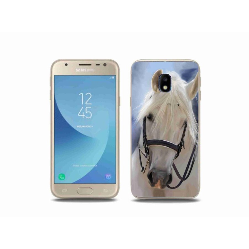 Gelový kryt mmCase na mobil Samsung Galaxy J3 (2017) - bílý kůň
