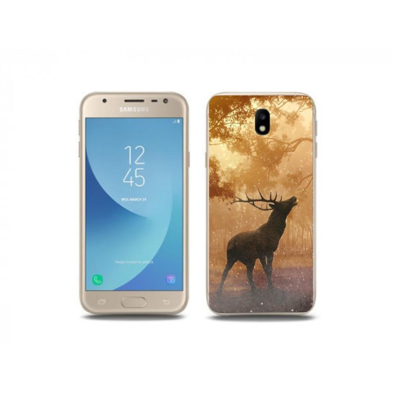 Gelový kryt mmCase na mobil Samsung Galaxy J3 (2017) - jelen v říji