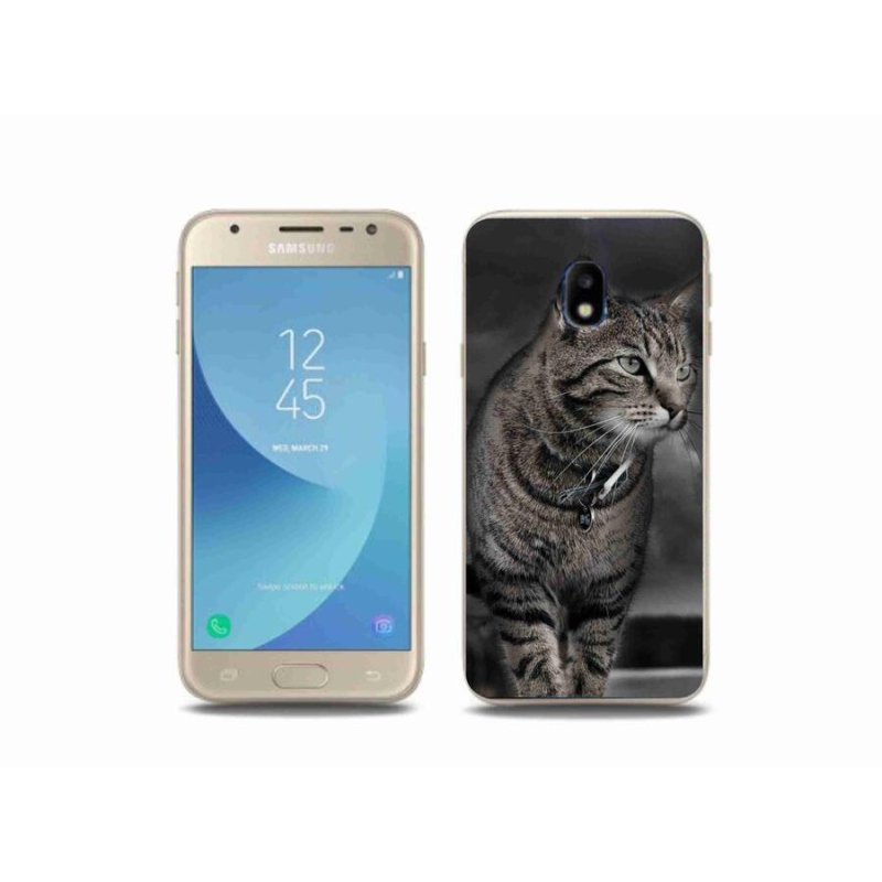 Gelový kryt mmCase na mobil Samsung Galaxy J3 (2017) - kočka