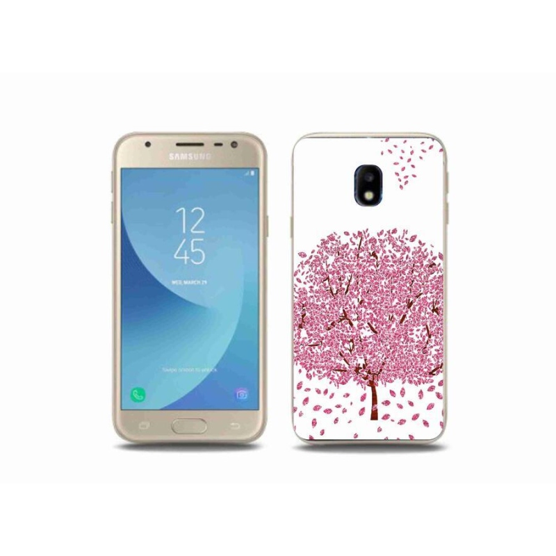 Gelový kryt mmCase na mobil Samsung Galaxy J3 (2017) - kreslený strom s listy