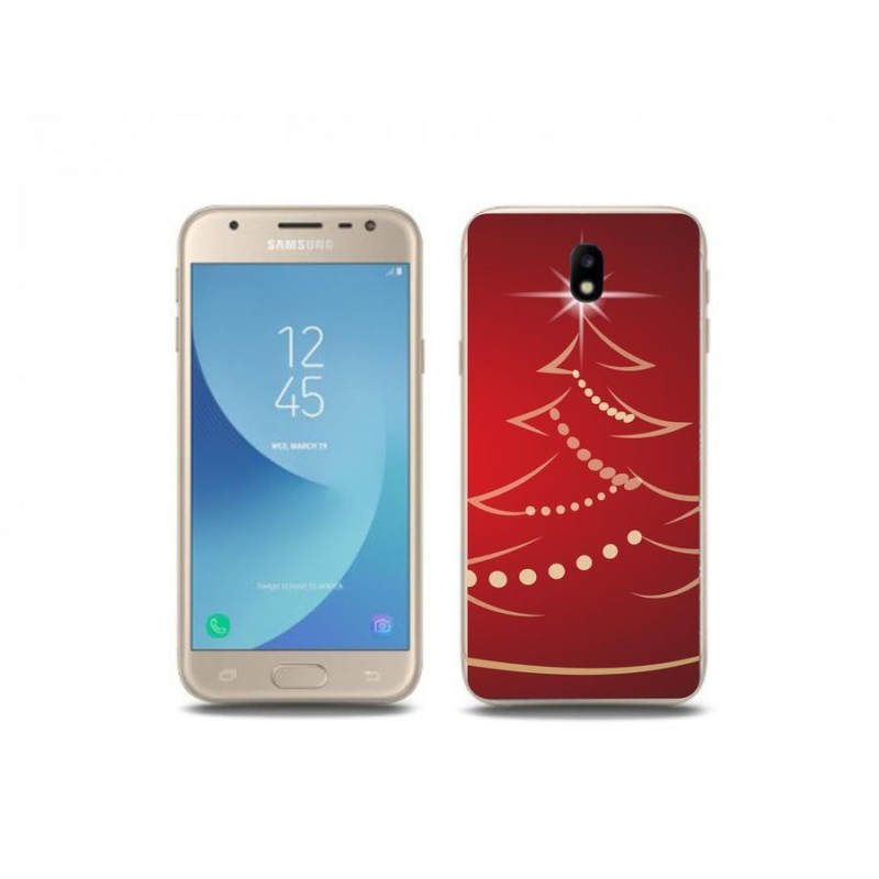 Gelový kryt mmCase na mobil Samsung Galaxy J3 (2017) - kreslený vánoční stromek