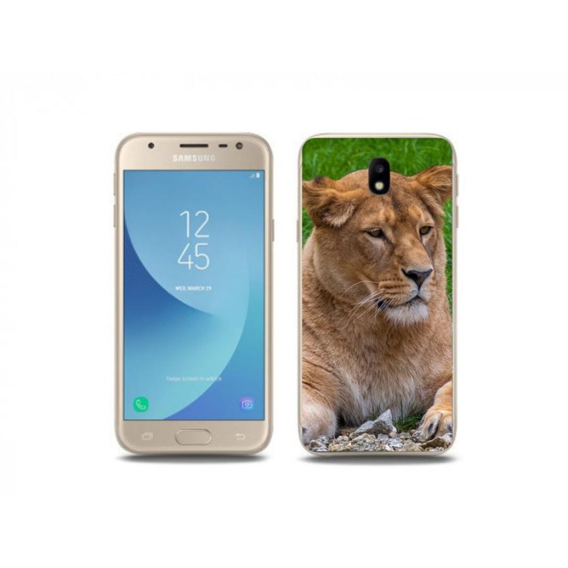 Gelový kryt mmCase na mobil Samsung Galaxy J3 (2017) - lvice