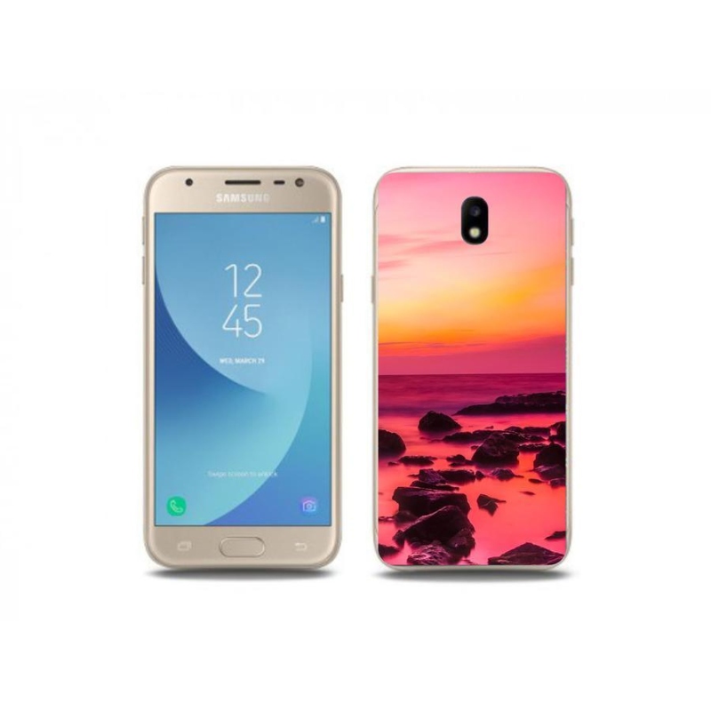 Gelový kryt mmCase na mobil Samsung Galaxy J3 (2017) - moře a záře