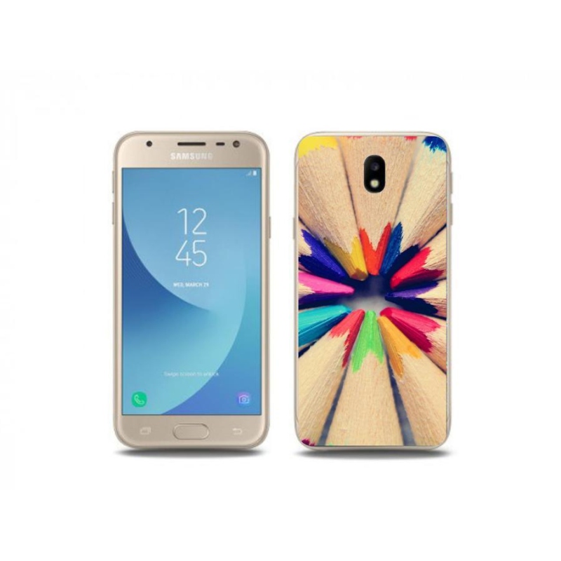 Gelový kryt mmCase na mobil Samsung Galaxy J3 (2017) - pastelky