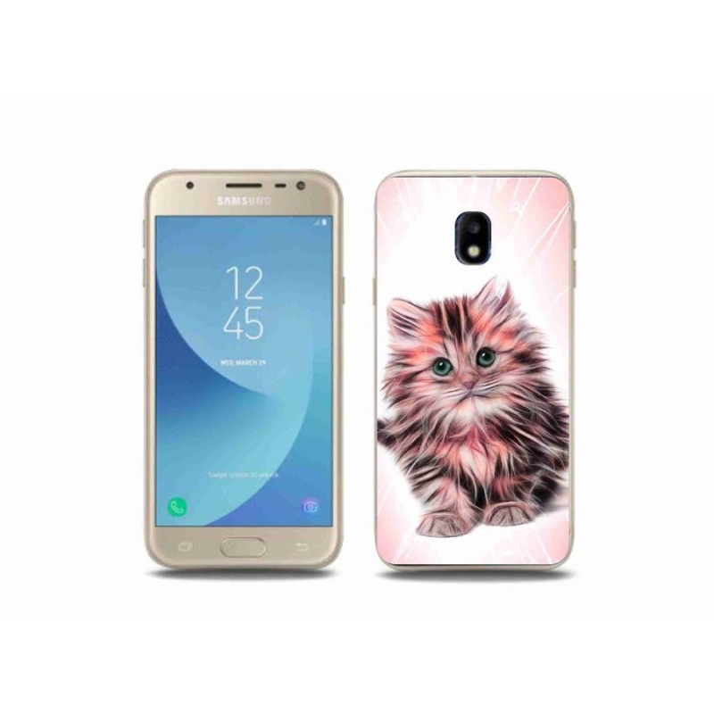 Gelový kryt mmCase na mobil Samsung Galaxy J3 (2017) - roztomilé kotě