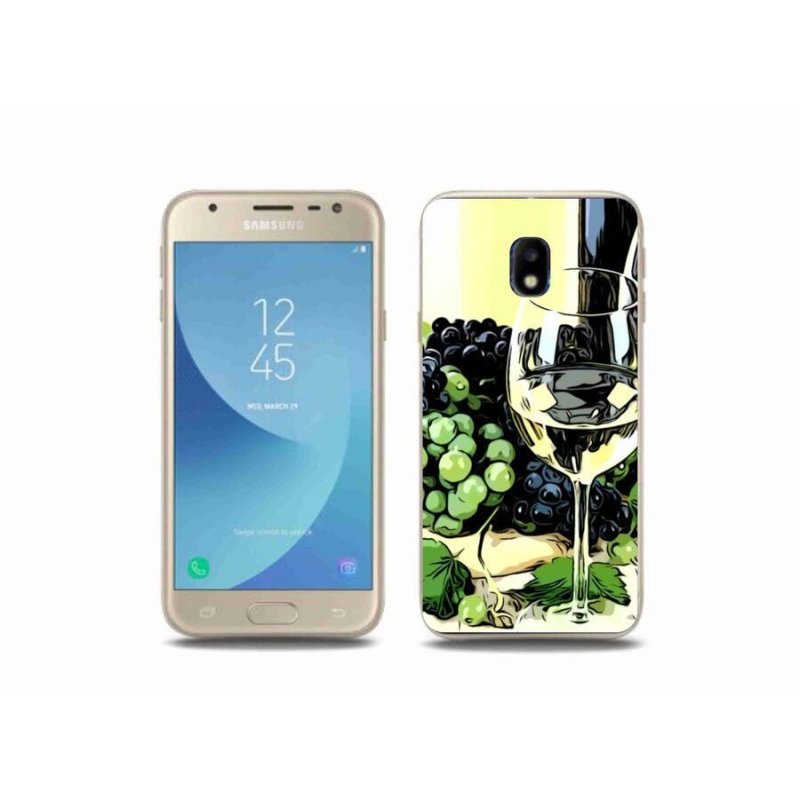 Gelový kryt mmCase na mobil Samsung Galaxy J3 (2017) - sklenka vína