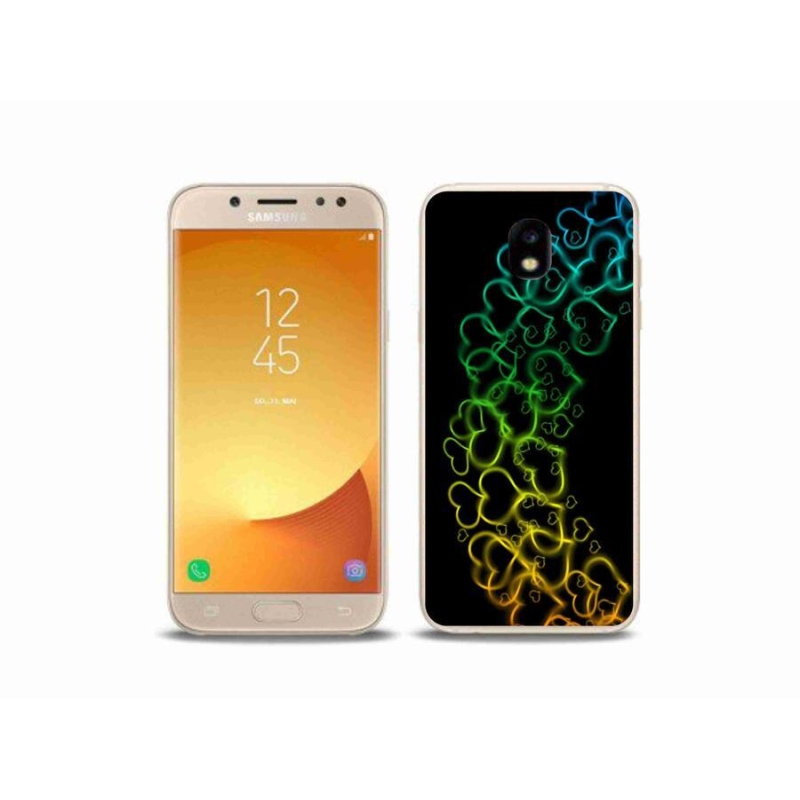 Gelový kryt mmCase na mobil Samsung Galaxy J5 (2017) - barevná srdíčka
