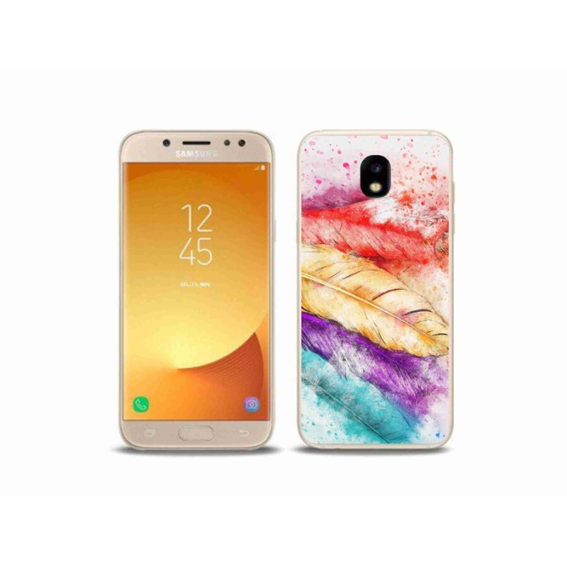 Gelový kryt mmCase na mobil Samsung Galaxy J5 (2017) - barevné peří