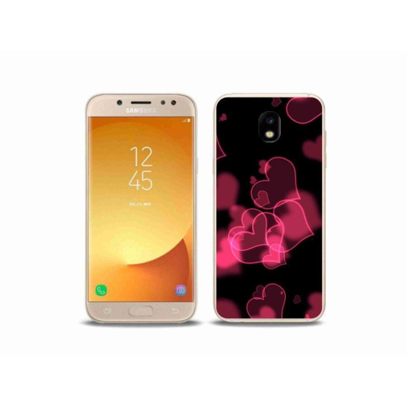 Gelový kryt mmCase na mobil Samsung Galaxy J5 (2017) - červená srdíčka