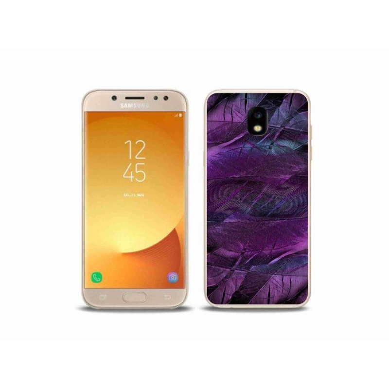 Gelový kryt mmCase na mobil Samsung Galaxy J5 (2017) - fialová pírka