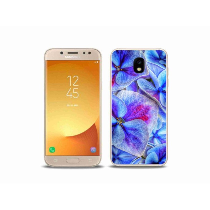 Gelový kryt mmCase na mobil Samsung Galaxy J5 (2017) - modré květy 1
