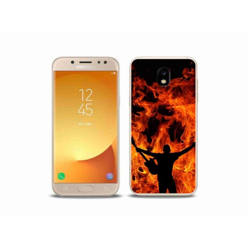 Gelový kryt mmCase na mobil Samsung Galaxy J5 (2017) - muzikant a oheň