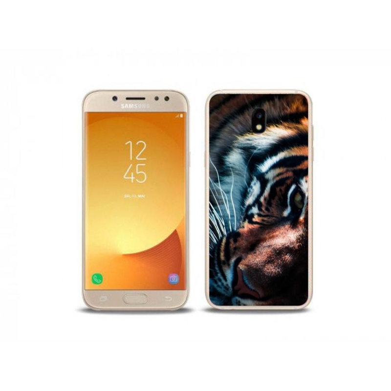 Gelový kryt mmCase na mobil Samsung Galaxy J5 (2017) - tygří pohled
