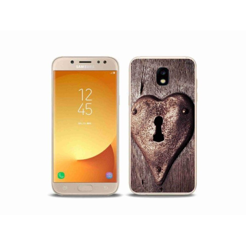Gelový kryt mmCase na mobil Samsung Galaxy J5 (2017) - zámek ve tvaru srdce