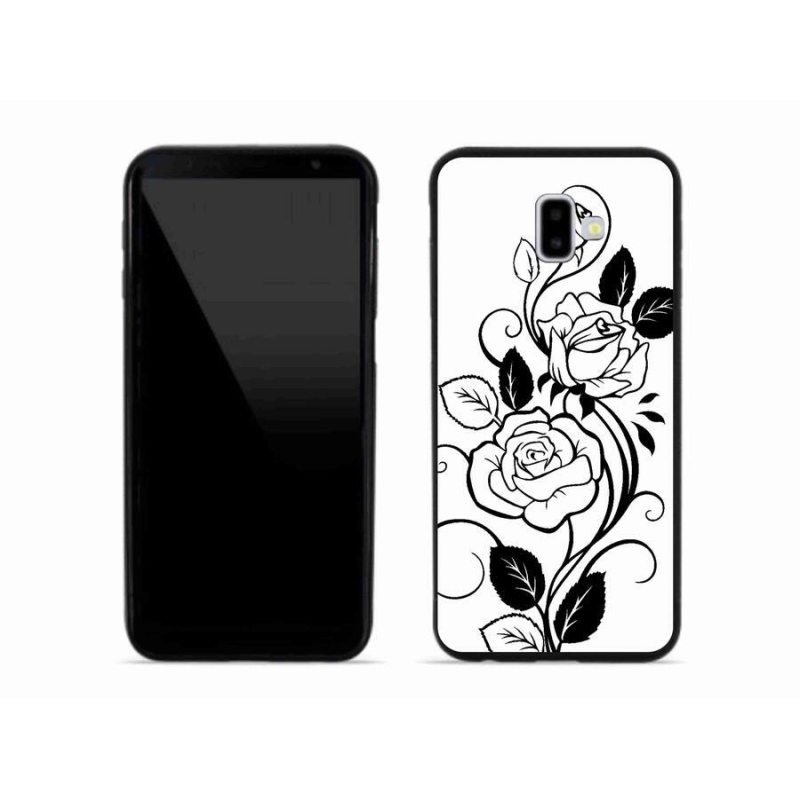 Gelový kryt mmCase na mobil Samsung Galaxy J6 Plus - černobílá růže