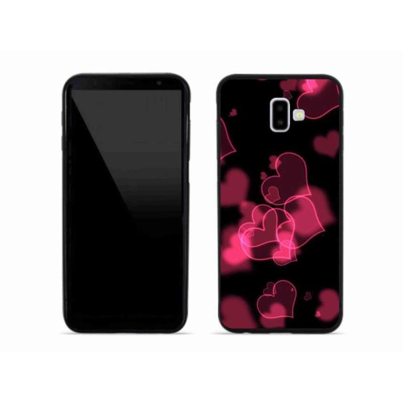 Gelový kryt mmCase na mobil Samsung Galaxy J6 Plus - červená srdíčka