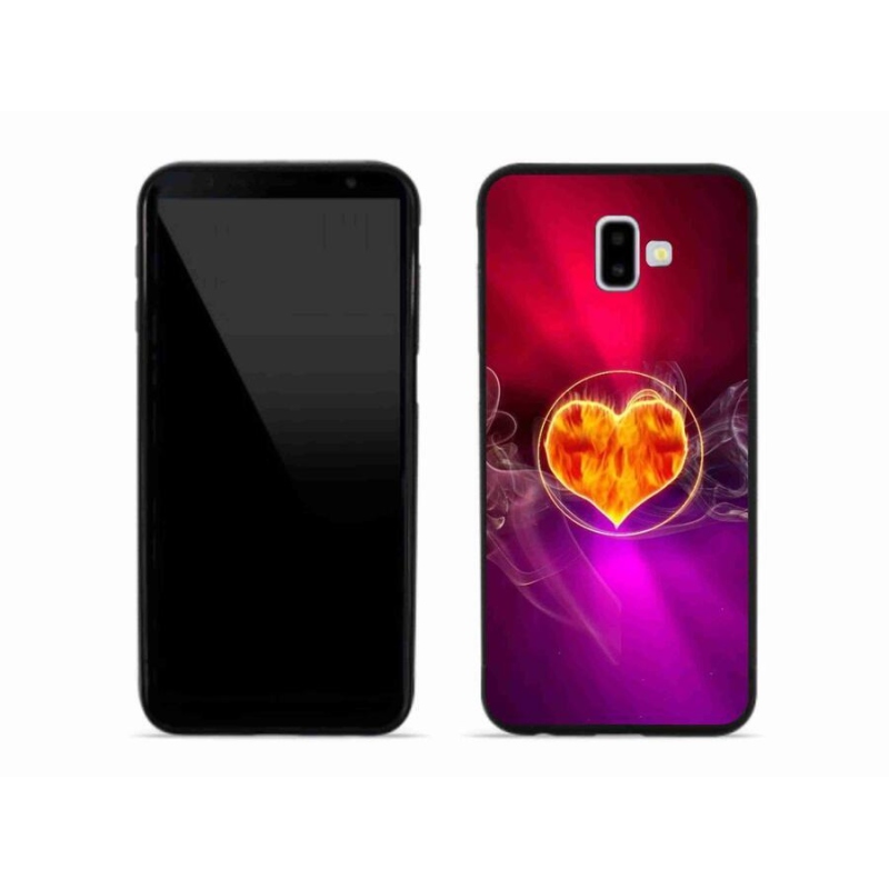 Gelový kryt mmCase na mobil Samsung Galaxy J6 Plus - ohnivé srdce
