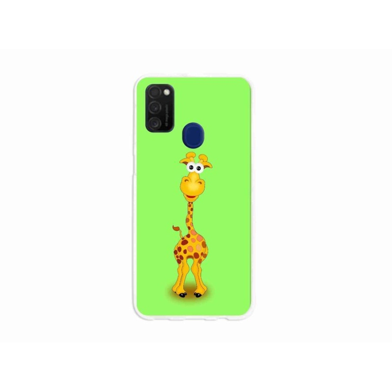 Gelový kryt mmCase na mobil Samsung Galaxy M21 - kreslená žirafa