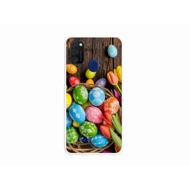 Gelový kryt mmCase na mobil Samsung Galaxy M21 - velikonoční vajíčka