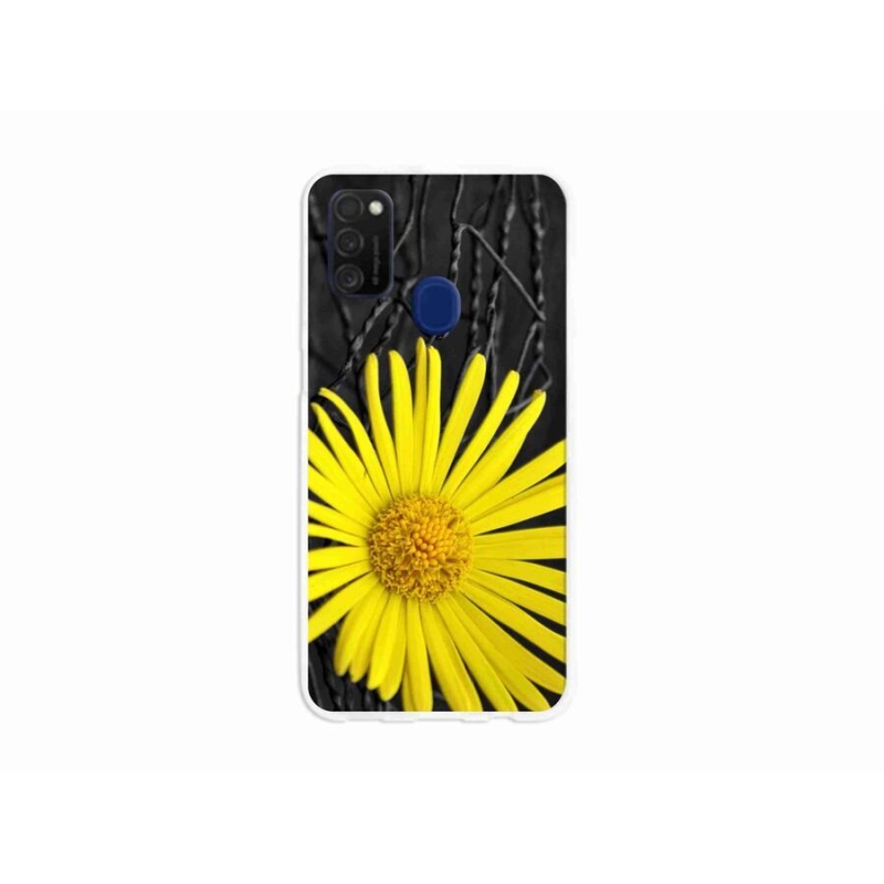 Gelový kryt mmCase na mobil Samsung Galaxy M21 - žlutá květina