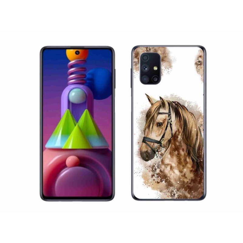 Gelový kryt mmCase na mobil Samsung Galaxy M51 - hnědý kreslený kůň
