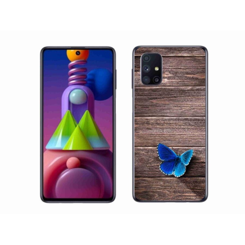 Gelový kryt mmCase na mobil Samsung Galaxy M51 - modrý motýl 1