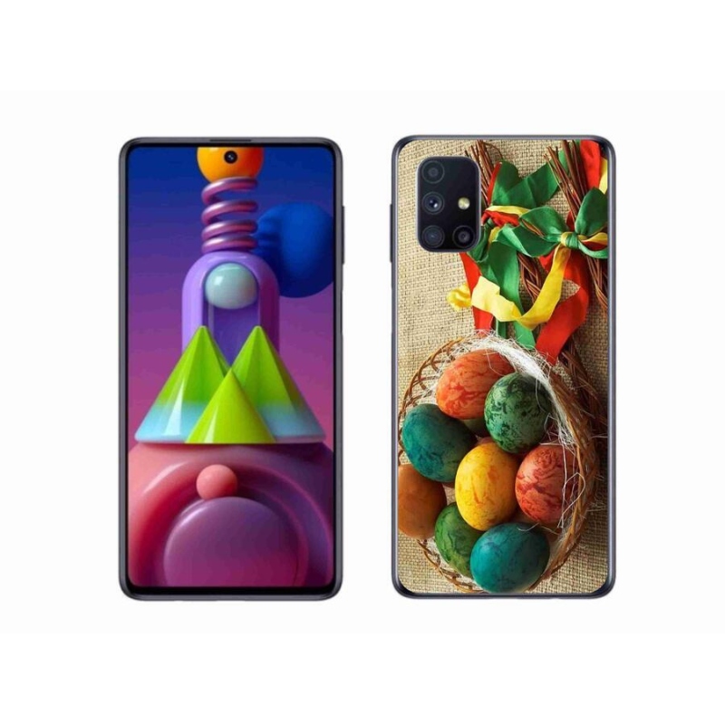 Gelový kryt mmCase na mobil Samsung Galaxy M51 - pomlázky a vajíčka
