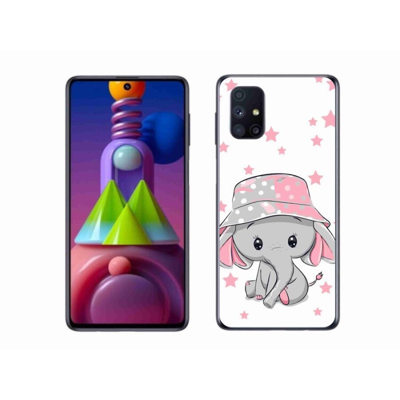 Gelový kryt mmCase na mobil Samsung Galaxy M51 - růžový slon