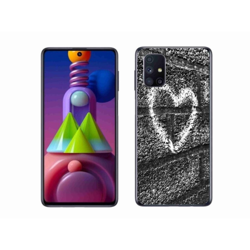 Gelový kryt mmCase na mobil Samsung Galaxy M51 - srdce na zdi