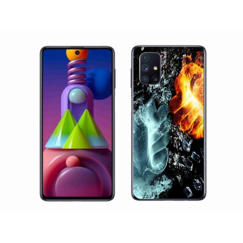 Gelový kryt mmCase na mobil Samsung Galaxy M51 - voda a oheň