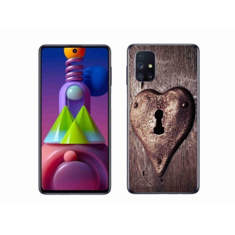Gelový kryt mmCase na mobil Samsung Galaxy M51 - zámek ve tvaru srdce