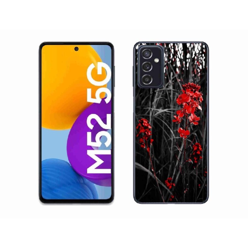 Gelový kryt mmCase na mobil Samsung Galaxy M52 5G - červená rostlina