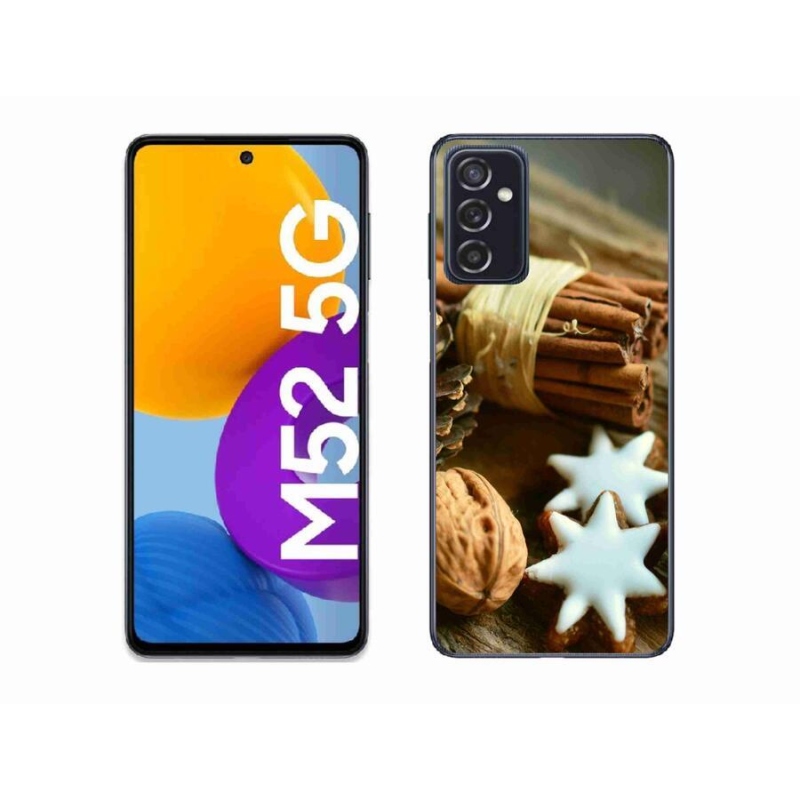 Gelový kryt mmCase na mobil Samsung Galaxy M52 5G - skořice a perníčky